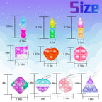 Irnushka 180 PCS Pop Fidget Keychain — 10 Types Mini Push Pop Toys Bulk Party Favors