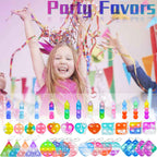 Irnushka 180 PCS Pop Fidget Keychain — 10 Types Mini Push Pop Toys Bulk Party Favors