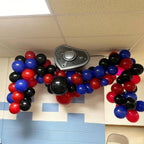 Isndare Spider Theme Balloons Kit – 12" Royal Blue, Red & Black Confetti Latex, 35-Piece Party Decor