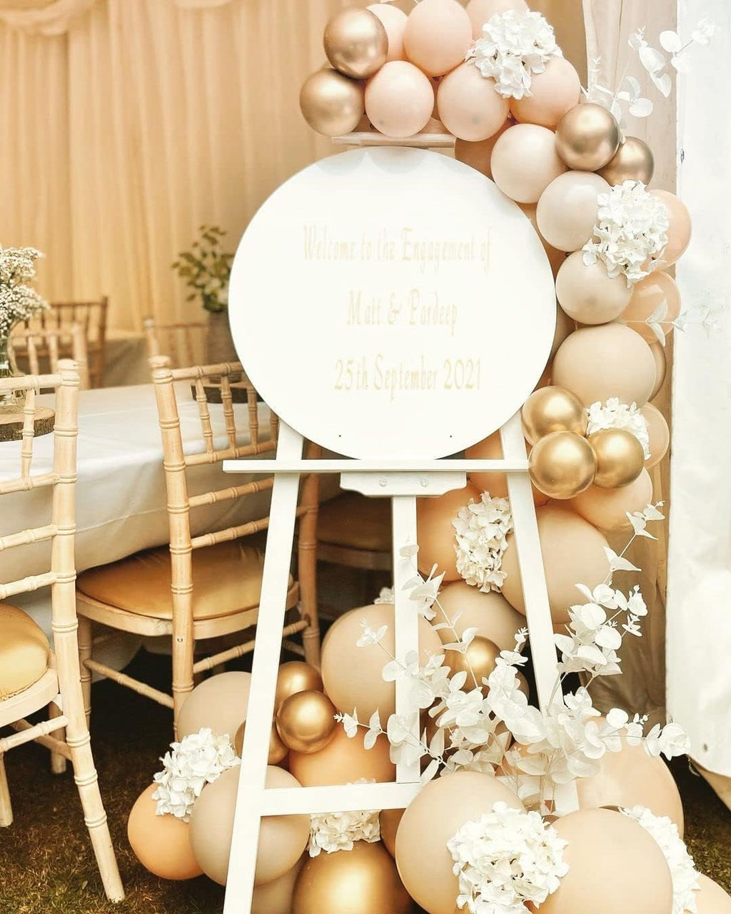 Isndare Blush Gold Beige Latex Balloons 50pcs - 12in Party Decor Set