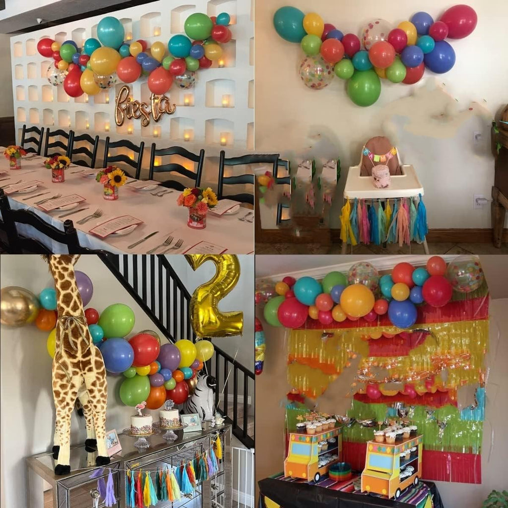 Isndare Colorful Balloon Garland Arch Kit – Rainbow Assorted Balloons
