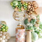 Isndare Sage Green Gold White Balloon Arch Kit | Premium Latex Balloons