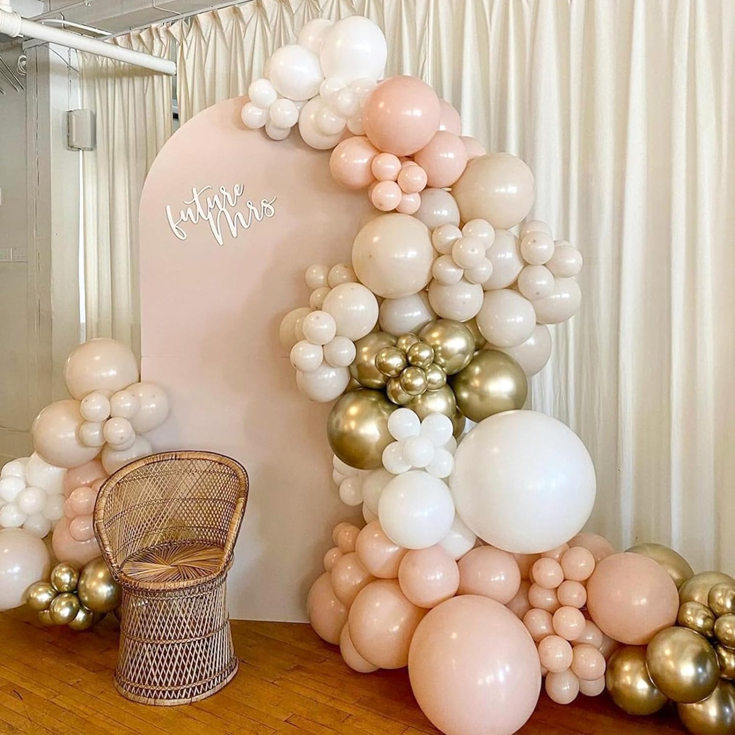 Isndare Blush Gold Beige Latex Balloons 50pcs - 12in Party Decor Set