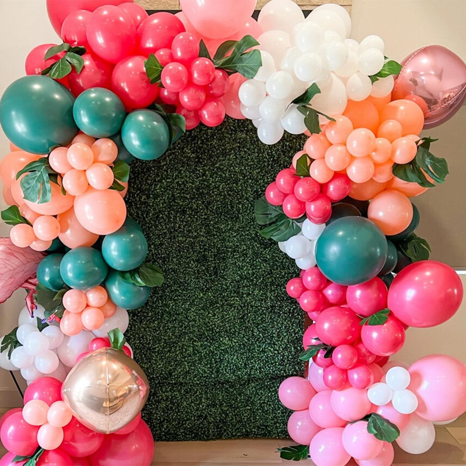 Isndare Pink Flamingo Balloons Garland Arch Kit | Tropical Party Decor for Summer, Beach, Luau