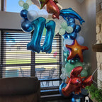 Isndare Green Blue White Balloons – 60pc Set, 12in Ocean Theme Balloons for Under-the-Sea Parties