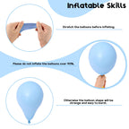 Isndare Green Blue White Balloons – 60pc Set, 12in Ocean Theme Balloons for Under-the-Sea Parties