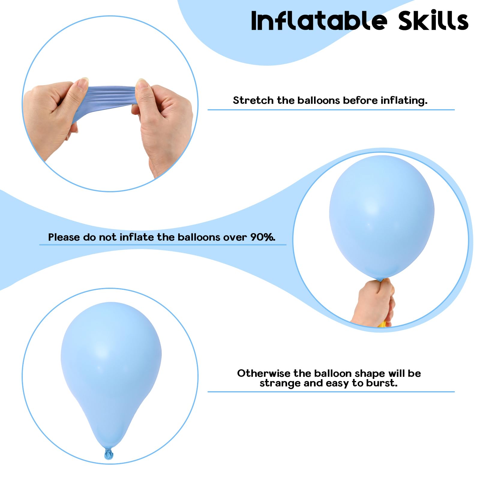 Isndare Green Blue White Balloons – 60pc Set, 12in Ocean Theme Balloons for Under-the-Sea Parties