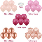 Isndare Pink Rose Gold Balloons – 60pcs 12in Confetti Latex for Arch, Birthday, Wedding