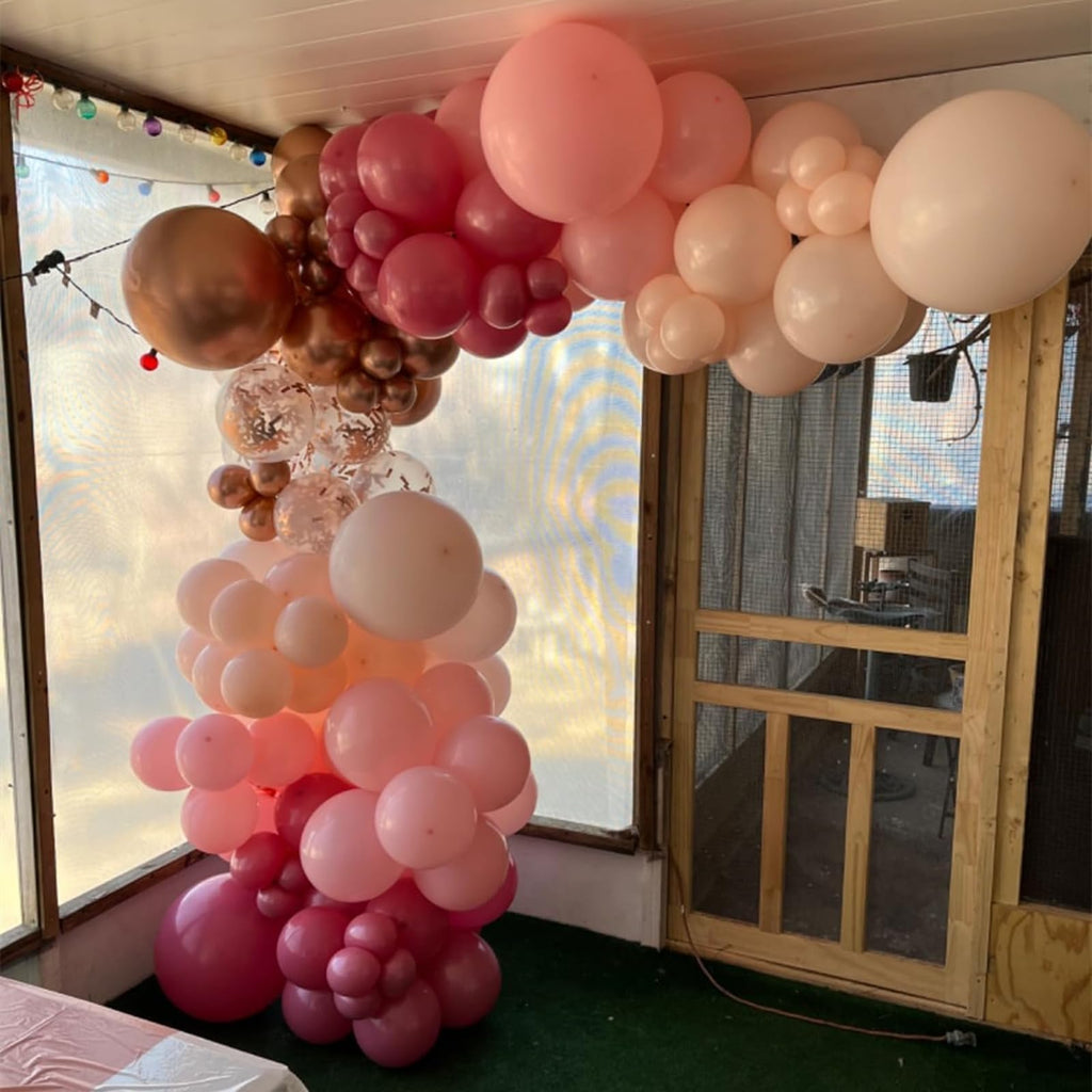 Isndare Pink Rose Gold Balloons – 60pcs 12in Confetti Latex for Arch, Birthday, Wedding