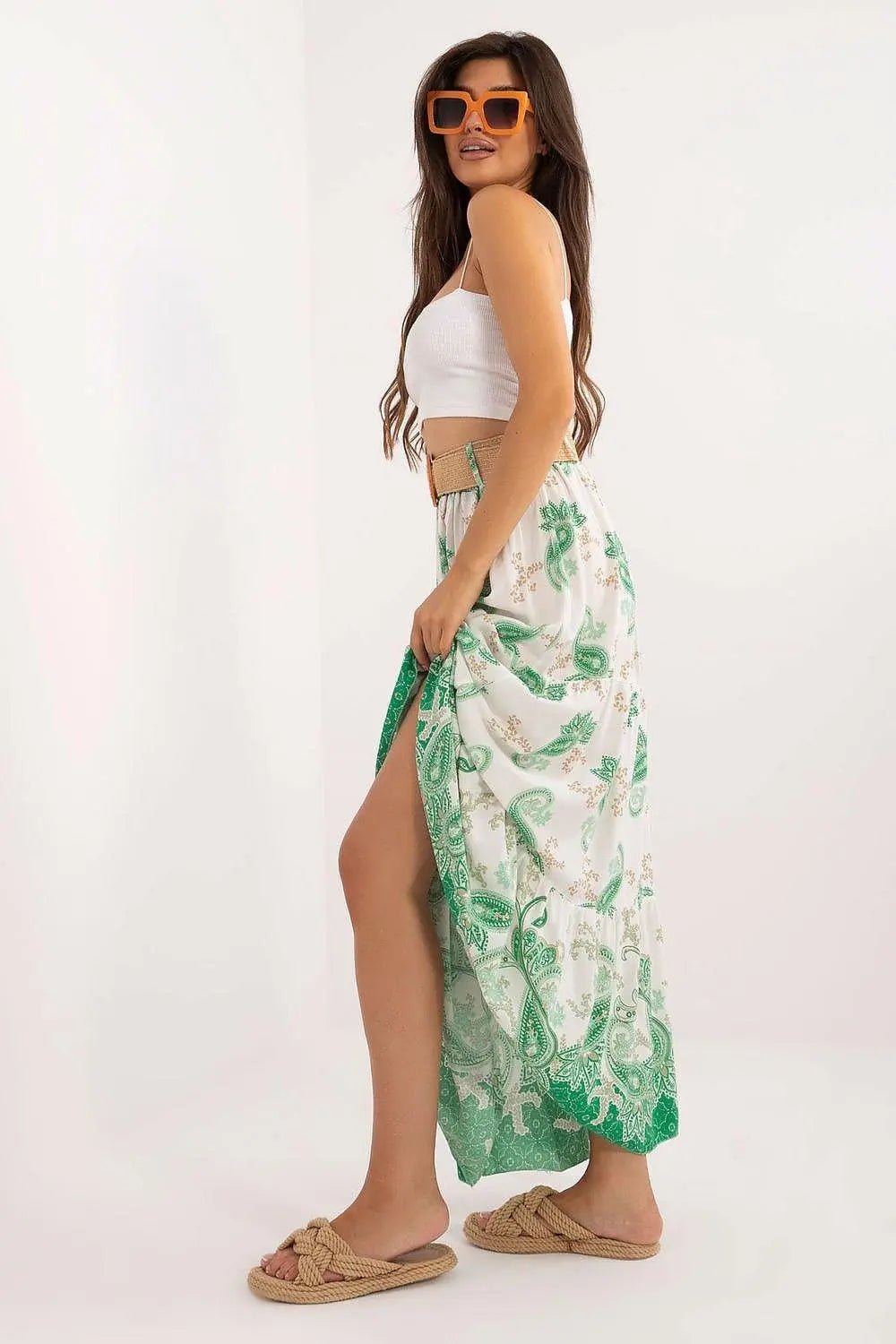 Italy Moda casual viscose long maxi skirt