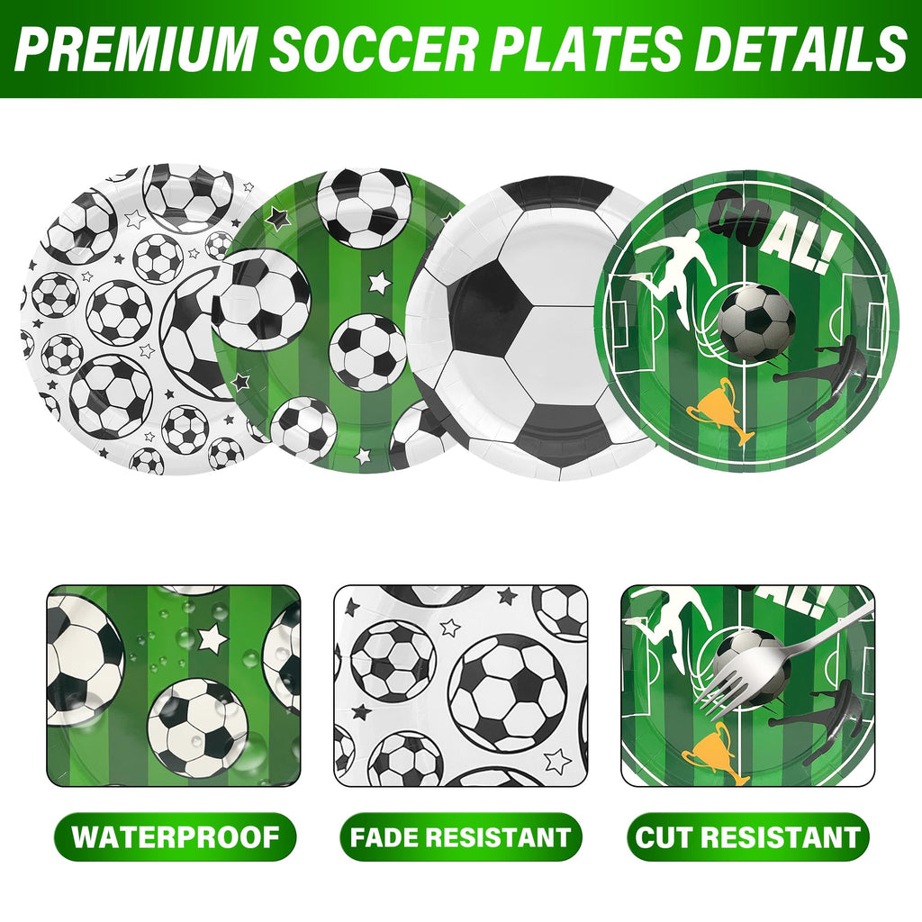 ITTEBISS 48PCS Soccer Plates – 7-Inch Disposable Party Plates for Kids & Adults