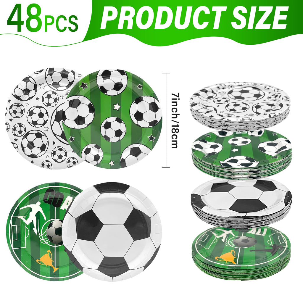ITTEBISS 48PCS Soccer Plates – 7-Inch Disposable Party Plates for Kids & Adults