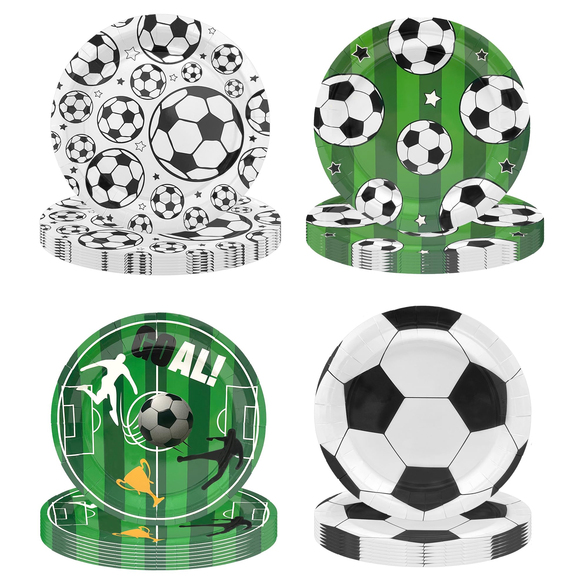 ITTEBISS 48PCS Soccer Plates – 7-Inch Disposable Party Plates for Kids & Adults