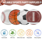 ITTEBISS 48Pcs Sports Party Plates - 7 Inch Disposable Plates for Baseball Basketball Soccer Football