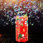Ivtivfu Fireworks Bubble Machine with Lights – 13 Holes, Portable Kids Party Bubble Maker