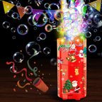 Ivtivfu Fireworks Bubble Machine with Lights – 13 Holes, Portable Kids Party Bubble Maker