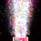 Ivtivfu Fireworks Bubble Machine with Lights – 13 Holes, Portable Kids Party Bubble Maker