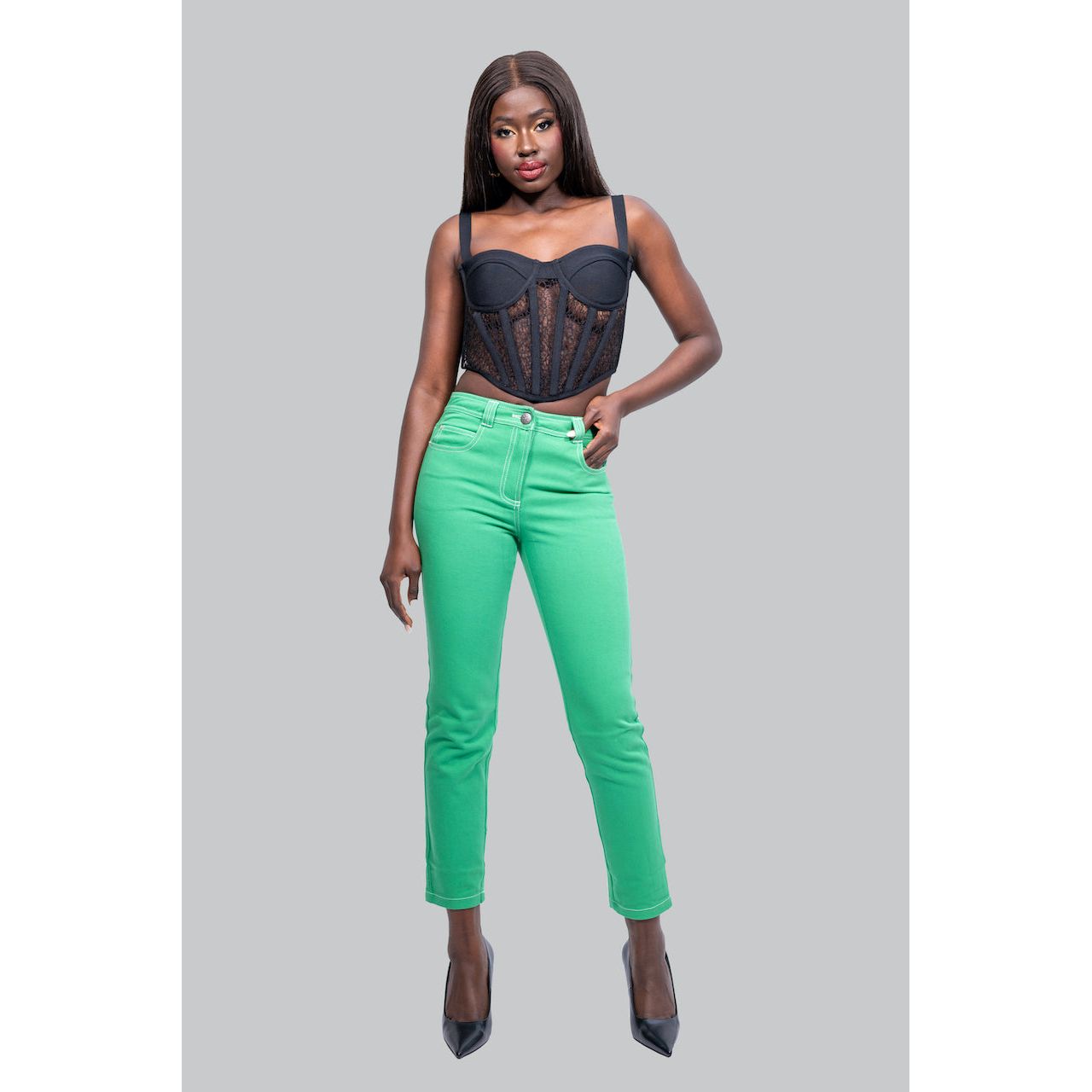 JONI Green Skinny Jeans