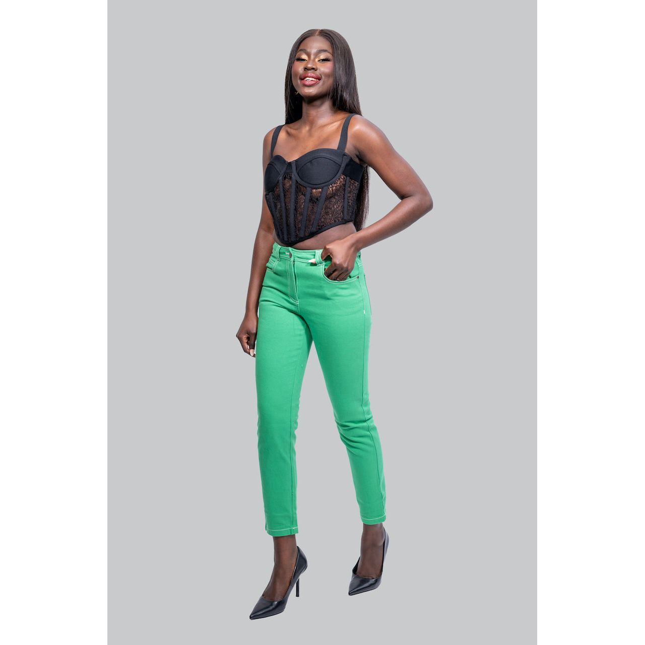 JONI Green Skinny Jeans