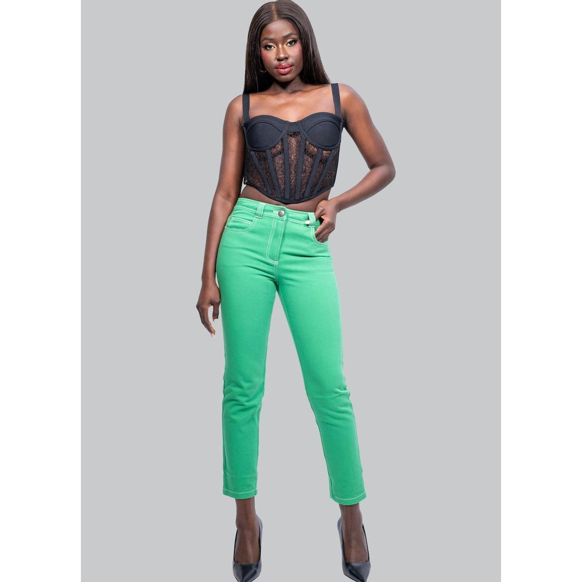 JONI Green Skinny Jeans