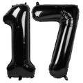 IWERP 17 Balloon Number – 40 Inch Black 17th Birthday Balloons for Boys & Girls | 17th Anniversary Decor