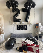 IWERP 17 Balloon Number – 40 Inch Black 17th Birthday Balloons for Boys & Girls | 17th Anniversary Decor