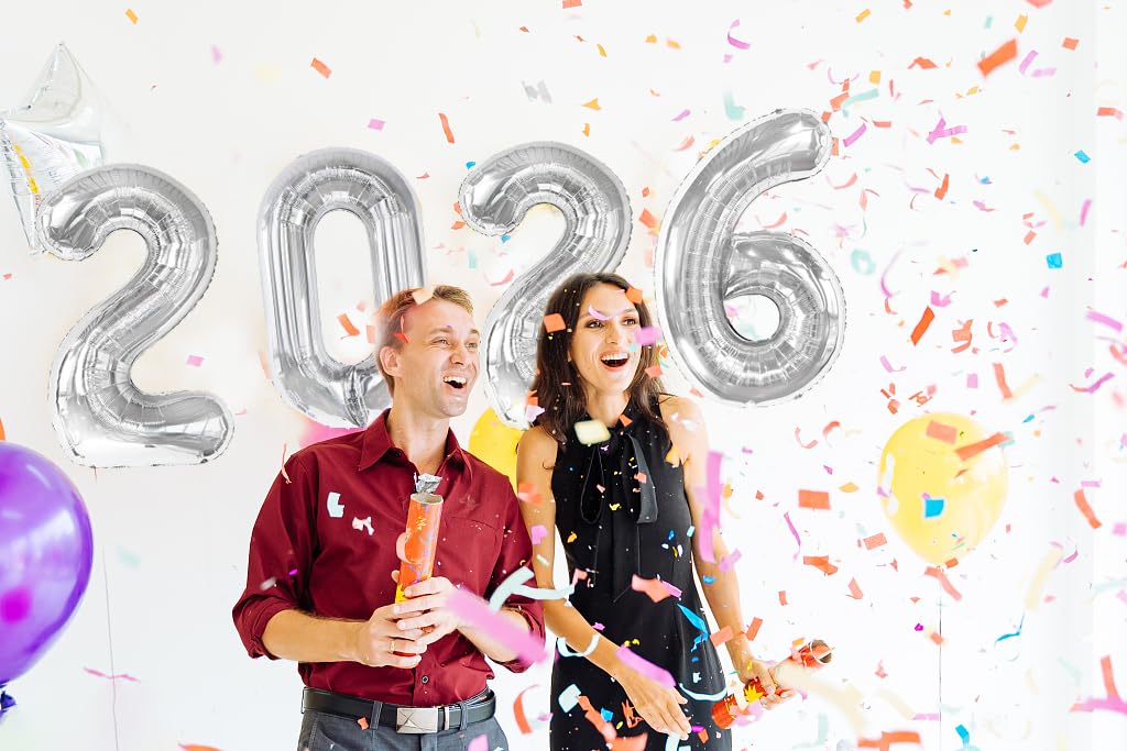 IWERP 2026 Silver 40-Inch Balloon — New Year’s Eve Party Decor & 2026 Balloons