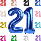 IWERP 21 Balloon – Metallic Blue 40-Inch 21st Birthday Balloons for Men and Women