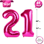 IWERP 21 Balloon – Hot Pink 40-Inch 21st Birthday Balloons for Men & Women