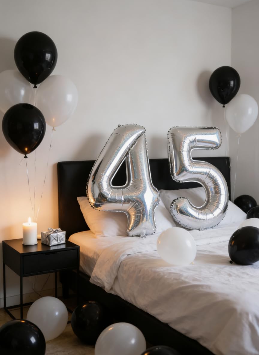 IWERP Laser Silver 5 Balloon – 40-inch 5th Birthday Number Balloons