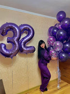 IWERP 16th Birthday Balloon - 40-Inch Purple Number Balloons for Sweet 16 Celebrations