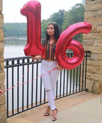 IWERP 25th Birthday Balloons - 40-Inch Red Number Balloon for Celebrations