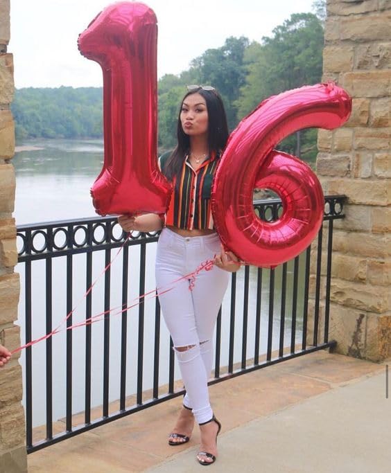IWERP 25th Birthday Balloons - 40-Inch Red Number Balloon for Celebrations