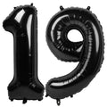 IWERP 19 Balloon Number – 40-Inch Black 19th Birthday Balloons for Parties & Anniversaries