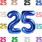 IWERP 25 Balloon Number — 40-Inch Metallic Blue Birthday Balloons for 25th Birthday & Anniversary
