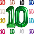 IWERP 40-Inch Green Number 10 Balloons – 10th Birthday Decorations for Boys & Girls