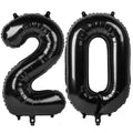 IWERP Black 20th Birthday Balloons – 40-Inch Number 20 Decor for Men & Women