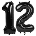 IWERP 40-Inch Black 12 Balloon – 12th / 21st Birthday Number Balloons for Parties
