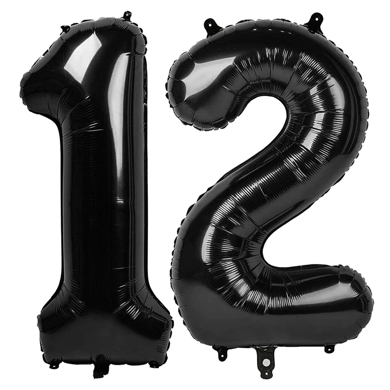 IWERP 40-Inch Black 12 Balloon – 12th / 21st Birthday Number Balloons for Parties