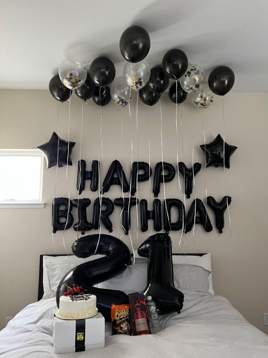 IWERP 21 Balloon – 40-Inch Black Number Balloons for 21st Birthday Celebrations