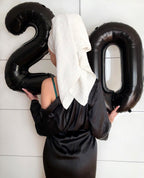IWERP Black 20th Birthday Balloons – 40-Inch Number 20 Decor for Men & Women