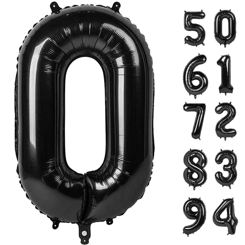IWERP Black Number Balloon 40 Inch | Numeral Balloons for Birthdays