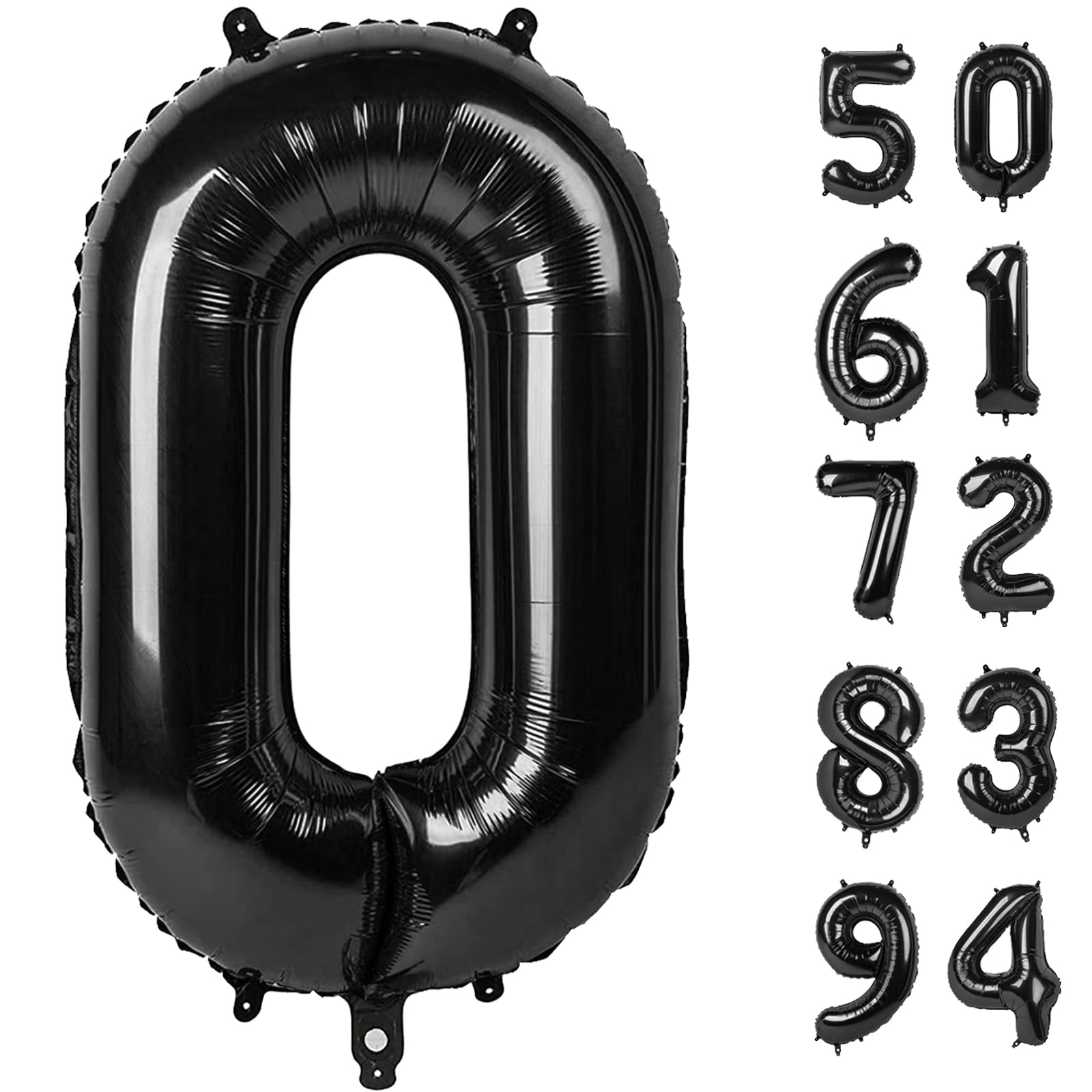 IWERP Black Number Balloon 40 Inch | Numeral Balloons for Birthdays