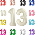 IWERP 13-Number Cream Balloon — 40-Inch Birthday Balloons for 13th or 31st Milestones