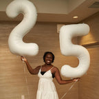 IWERP Cream 18th Birthday Balloons — 40-Inch Number Balloon Set for Boys & Girls