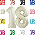 IWERP Cream 18th Birthday Balloons — 40-Inch Number Balloon Set for Boys & Girls