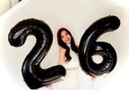 IWERP 16 Balloon Number - Black 40-Inch 16th Birthday Balloons for Sweet 16 Decorations