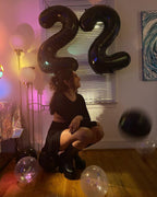 IWERP Black 20th Birthday Balloons – 40-Inch Number 20 Decor for Men & Women