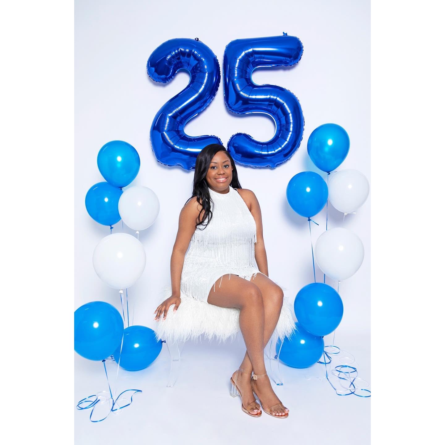IWERP 25 Balloon Number — 40-Inch Metallic Blue Birthday Balloons for 25th Birthday & Anniversary