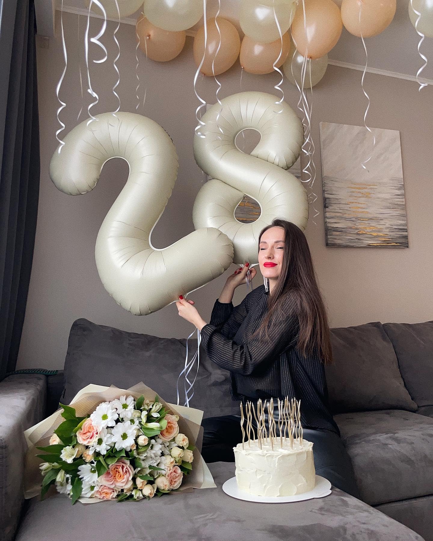 IWERP Cream 18th Birthday Balloons — 40-Inch Number Balloon Set for Boys & Girls